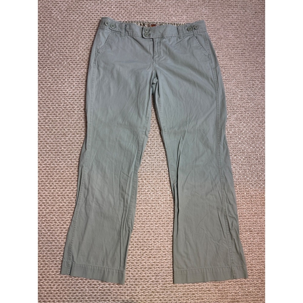 Route 66 y2k Sage Green Cotton Straight Leg Pants Size 10 low Rise Trousers